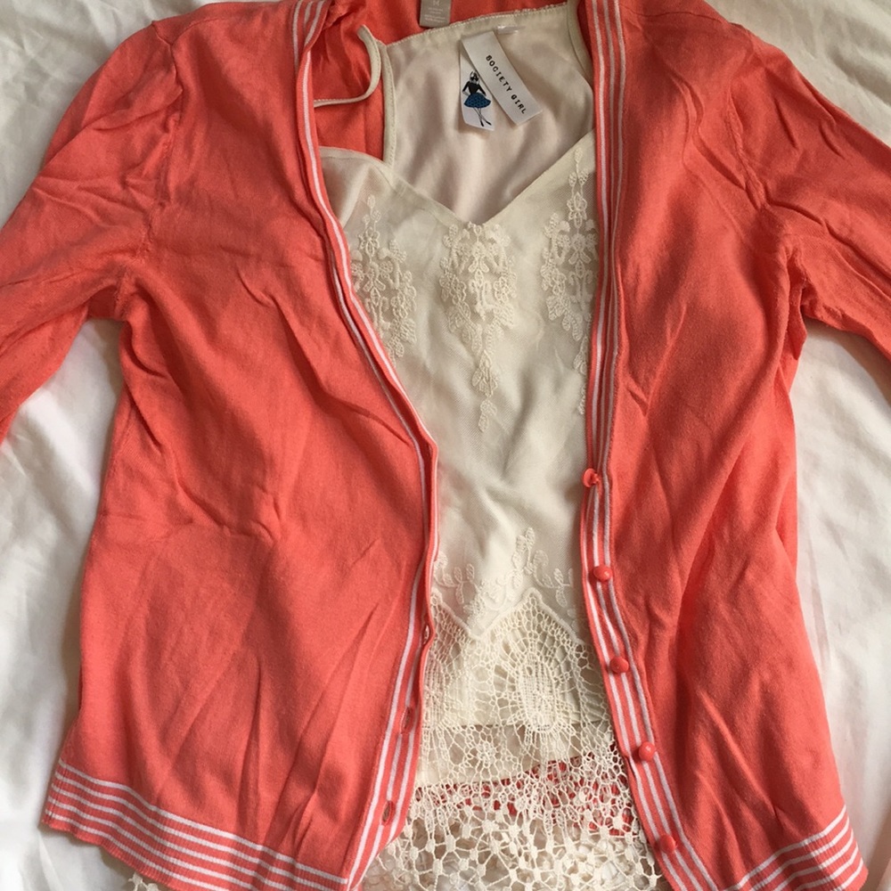 Banana Republic Sweater with Lacey tank top